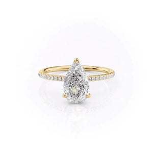 The Pave Kamellie Set With A 1.5 Carat Pear Lab Diamond