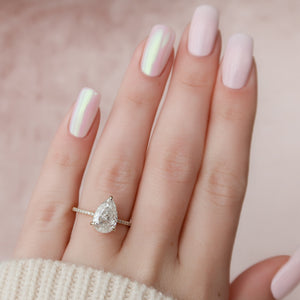 The Pave Kamellie Set With A 3 Carat Pear Lab Diamond