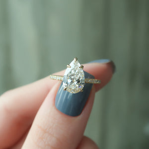 The Pave Kamellie Set With A 3 Carat Pear Lab Diamond