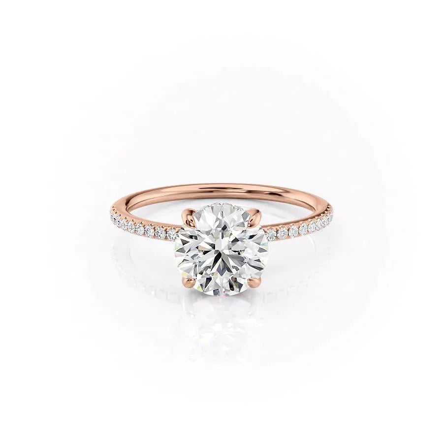 The Pave Kamellie Set With A 3.5 Carat Round Moissanite