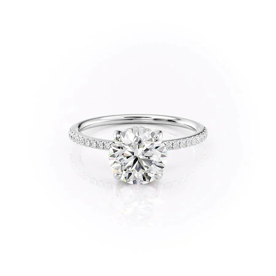 The Pave Kamellie Set With A 2.5 Carat Round Lab Diamond