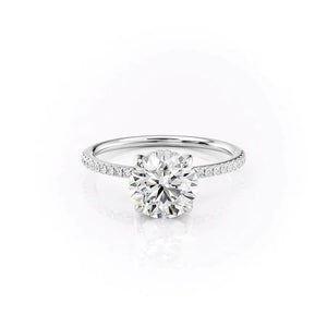 The Pave Kamellie Set With A 2.5 Carat Round Lab Diamond