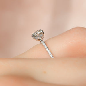 The Pave Kamellie Set With A Round Moissanite