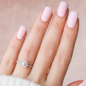 The Pave Kamellie Set With A Round Moissanite