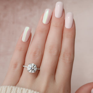 The Pave Kamellie Set With A Round Moissanite