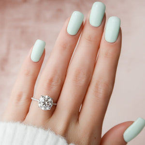 The Pave Kamellie Set With A Round Moissanite