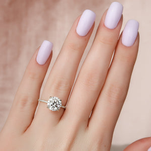 The Pave Kamellie Set With A 1 Carat Round Lab Diamond