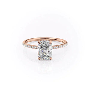 The Pave Kamellie Set With A 3.5 Carat Radiant Moissanite
