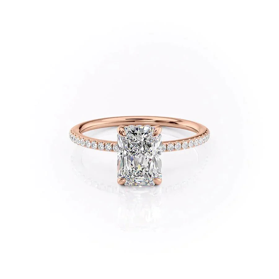 The Pave Kamellie Set With A 4.5 Carat Radiant Moissanite