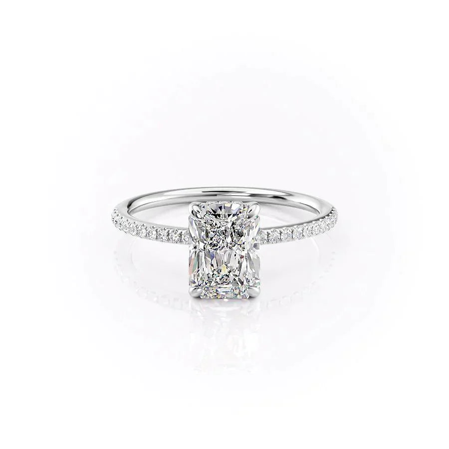 The Pave Kamellie Set With A 2.5 Carat Radiant Moissanite