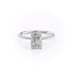 The Pave Kamellie Set With A 2.5 Carat Radiant Moissanite