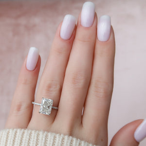 The Pave Kamellie Set With A Radiant Moissanite