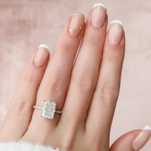 The Pave Kamellie Set With A Radiant Moissanite