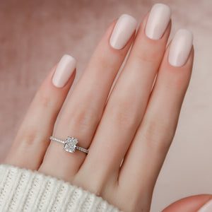 The Pave Kamellie Set With A Radiant Moissanite