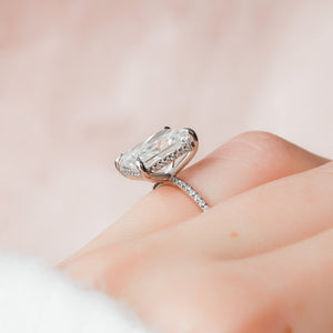 The Pave Kamellie Set With A Radiant Moissanite