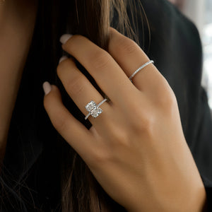 The Pave Kamellie Set With A Radiant Moissanite