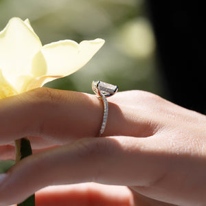 The Pave Kamellie Set With A Radiant Moissanite
