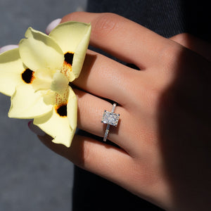 The Pave Kamellie Set With A Radiant Moissanite