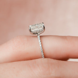 The Pave Kamellie Set With A Radiant Moissanite