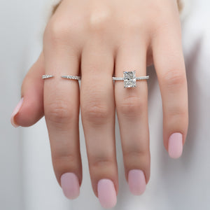 The Pave Kamellie Set With A Radiant Moissanite