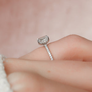 The Pave Kamellie Set With A Radiant Moissanite