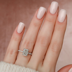 The Pave Kamellie Set With A Radiant Moissanite