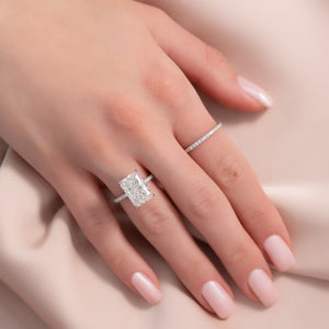 The Pave Kamellie Set With A Radiant Moissanite