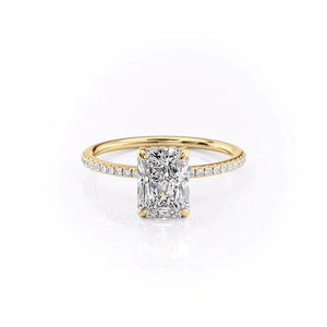 The Pave Kamellie Set With A 3.5 Carat Radiant Moissanite