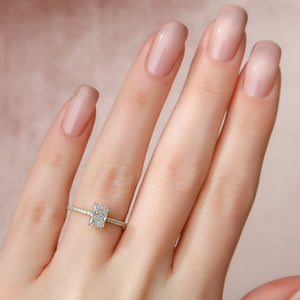 The Pave Kamellie Set With A 1 Carat Radiant Lab Diamond