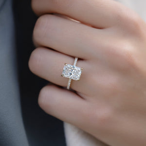 The Pave Kamellie Set With A 1 Carat Radiant Lab Diamond