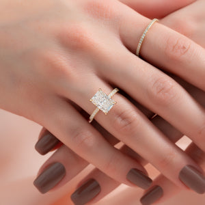 The Pave Kamellie Set With A 1 Carat Radiant Lab Diamond