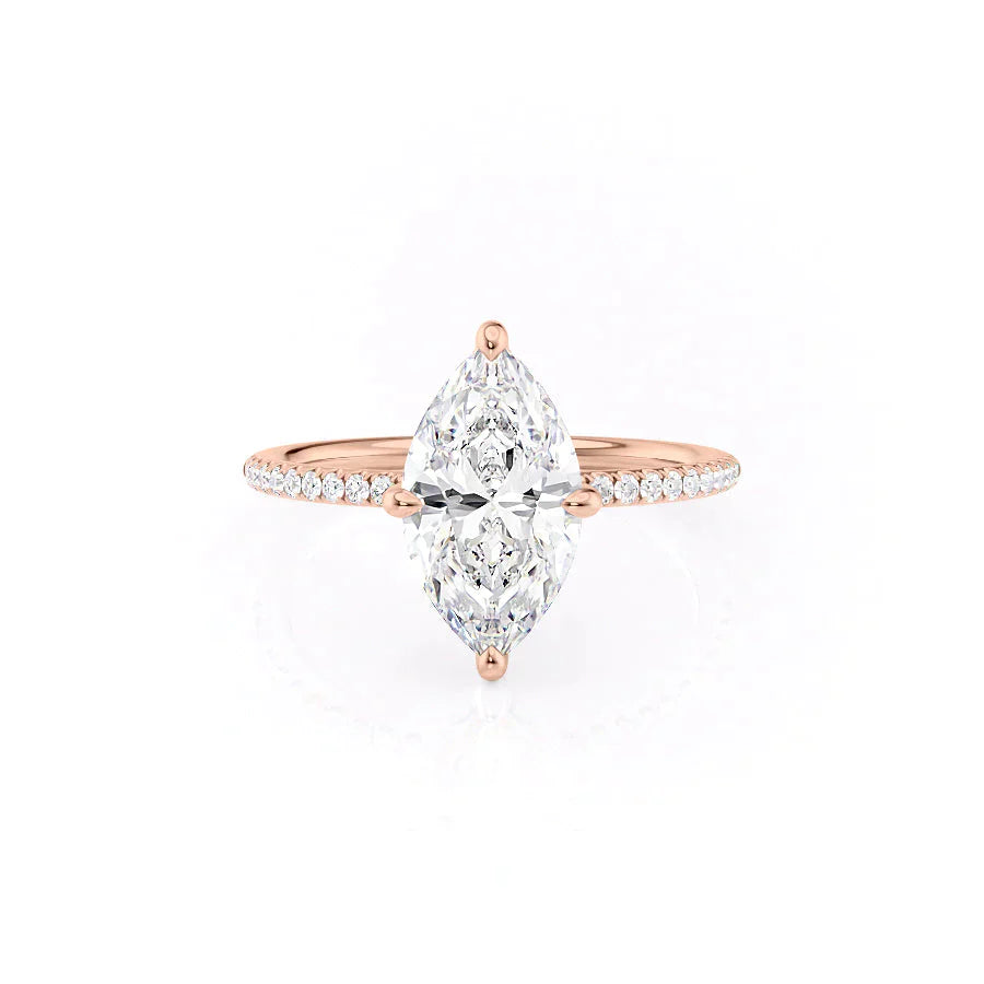 The Pave Kamellie Set With A 2.5 Carat Marquise Lab Diamond