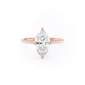 The Pave Kamellie Set With A 4.5 Carat Marquise Moissanite