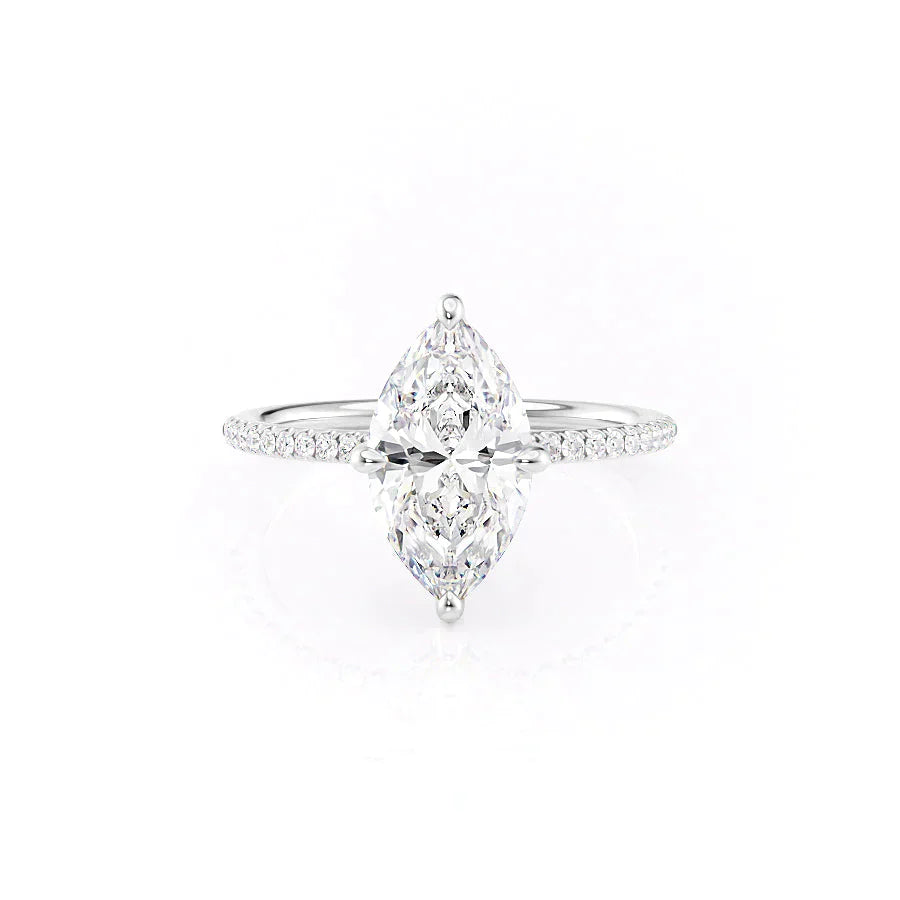 The Pave Kamellie Set With A 2 Carat Marquise Lab Diamond