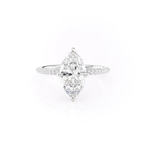The Pave Kamellie Set With A 1.5 Carat Marquise Moissanite