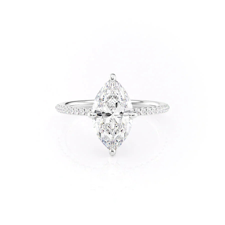 The Pave Kamellie Set With A 4.5 Carat Marquise Moissanite
