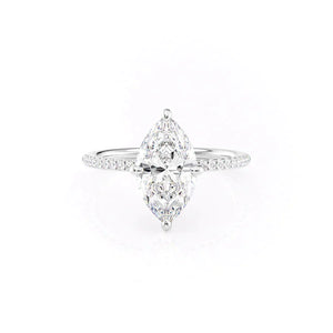 The Pave Kamellie Set With A 3 Carat Marquise Lab Diamond