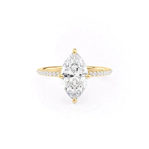 The Pave Kamellie Set With A 3 Carat Marquise Lab Diamond