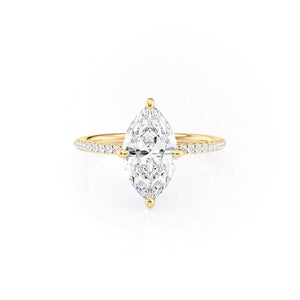 The Pave Kamellie Set With A 2.5 Carat Marquise Moissanite