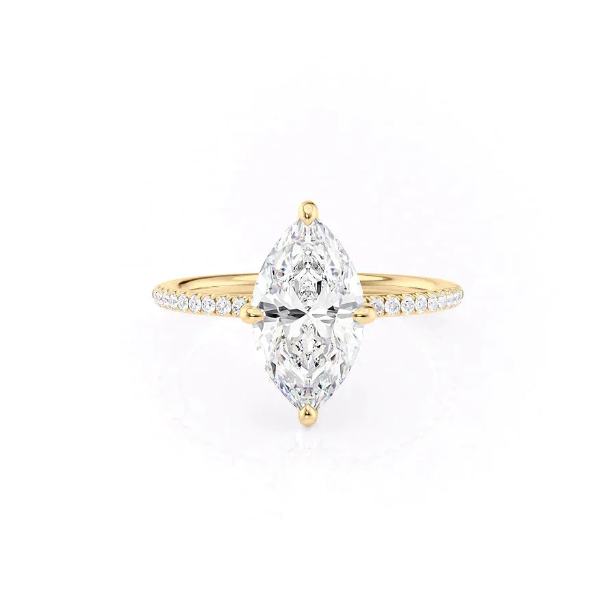 The Pave Kamellie Set With A 1.5 Carat Marquise Lab Diamond