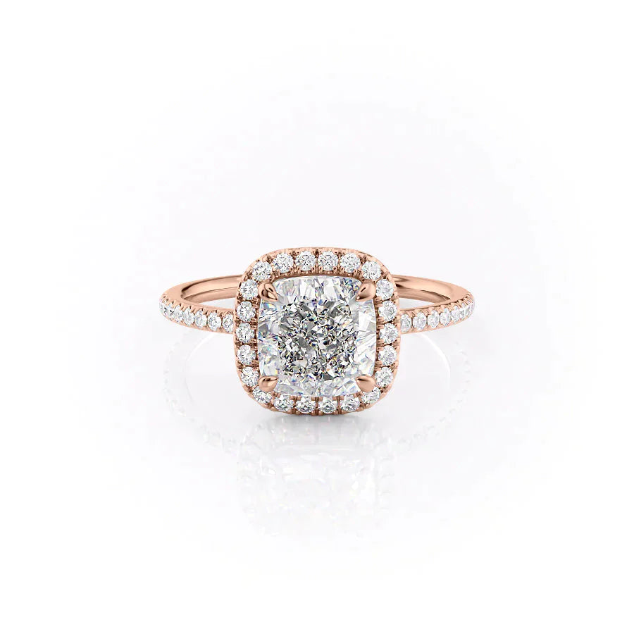 The Michelle Set With A 2 Carat Cushion Moissanite