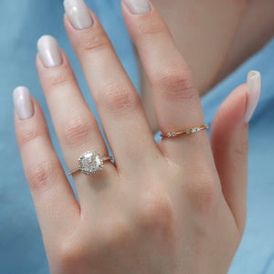 The Michelle Set With A 2.5 Carat Cushion Lab Diamond
