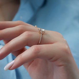 The Michelle Set With A 2.5 Carat Cushion Lab Diamond