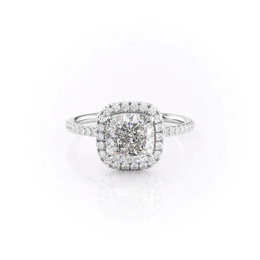 The Michelle Set With A 2 Carat Cushion Moissanite