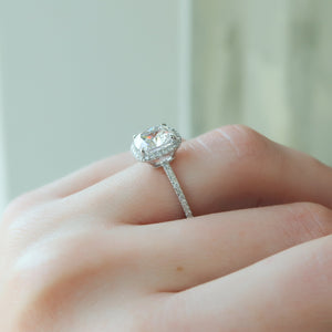 The Michelle Set With A 1 Carat Cushion Lab Diamond