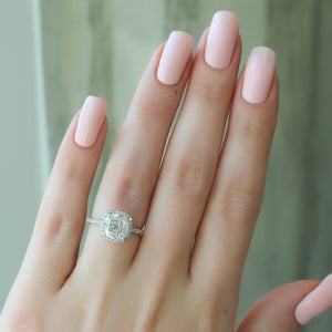 The Michelle Set With A 1 Carat Cushion Lab Diamond