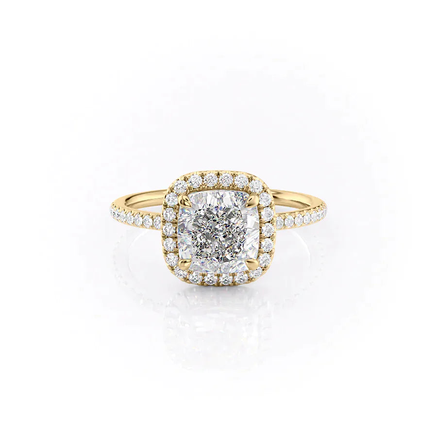 The Michelle Set With A 1 Carat Cushion Lab Diamond
