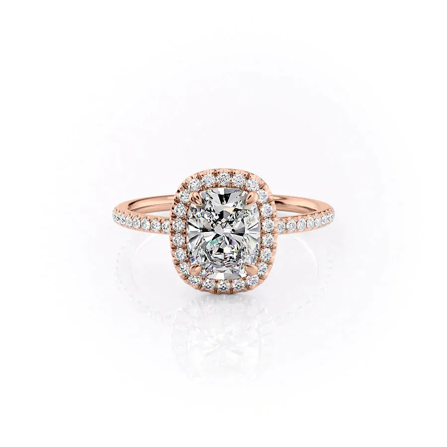 The Michelle Set With A 4.5 Carat Elongated Cushion Moissanite