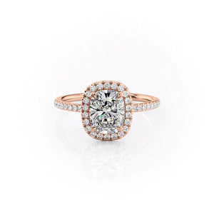 The Michelle Set With A 4.5 Carat Elongated Cushion Moissanite