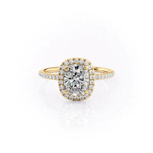 The Michelle Set With A 3.5 Carat Elongated Cushion Moissanite